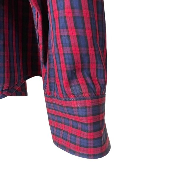 Dockers Mens Button Down Shirt Red Blue Plaid Casual Shirt 2XL u - Picture 4 of 10